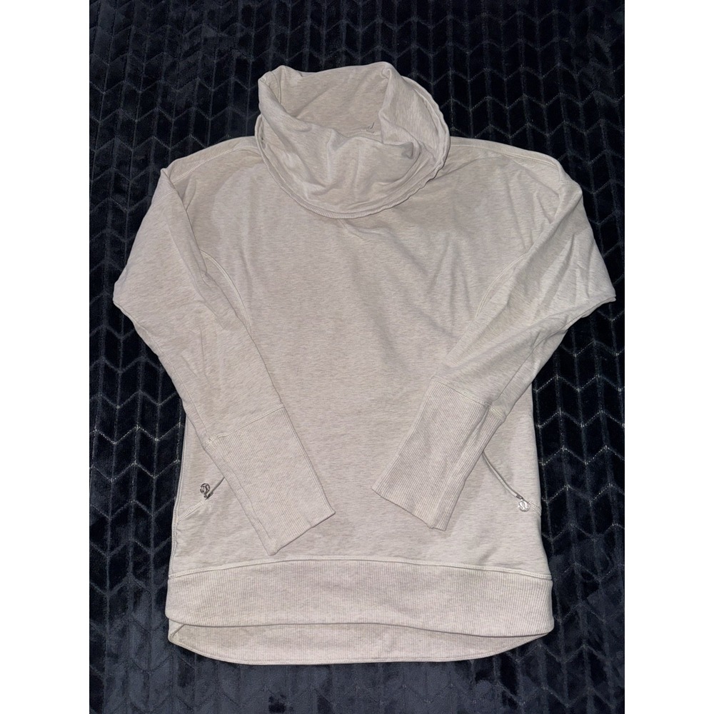 Lululemon Rest Day Pullover Light Pink Cowl Neck Zip Pockets Long Sleeve Size 6